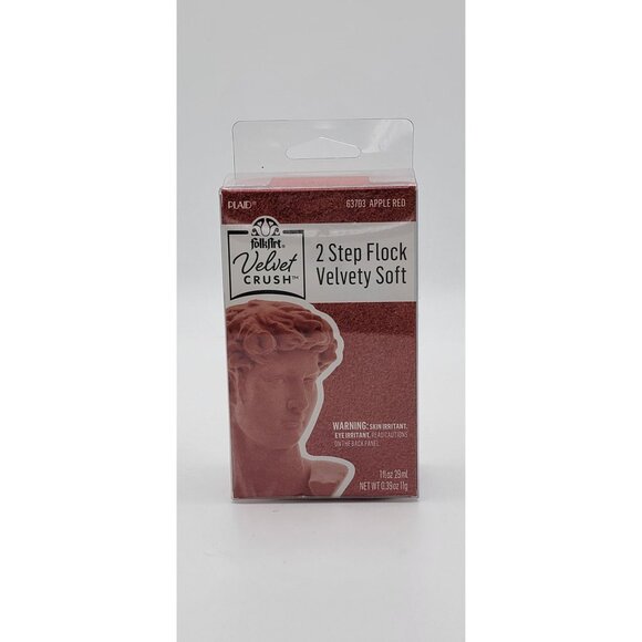 FolkArt Other - FolkArt Velvet Crush – 2 Step Flock Kit (Apple Red) – Velvety Soft Finish – New